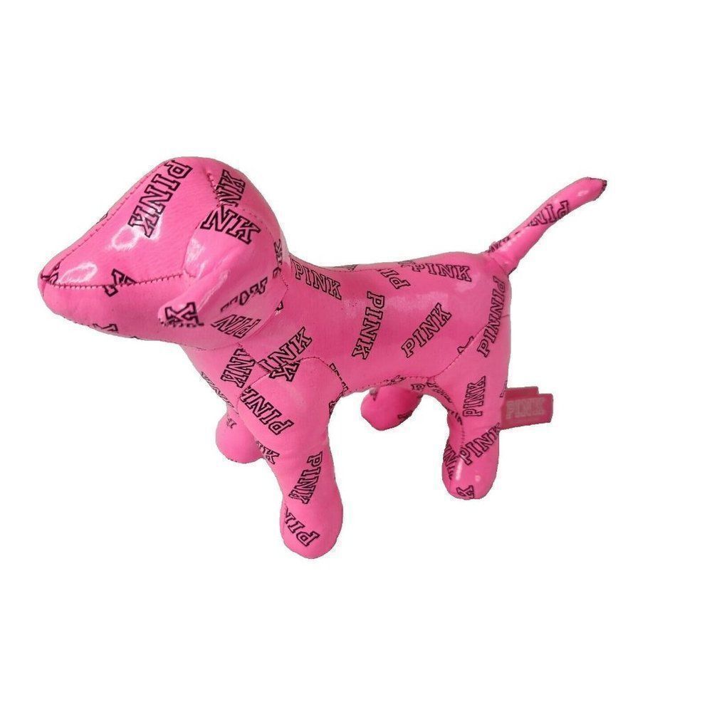 Victoria's Secret PINK Logo Dog Stuffed Plush Vinyl 8"